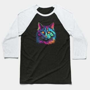 Colourful Nebelung Cat Baseball T-Shirt